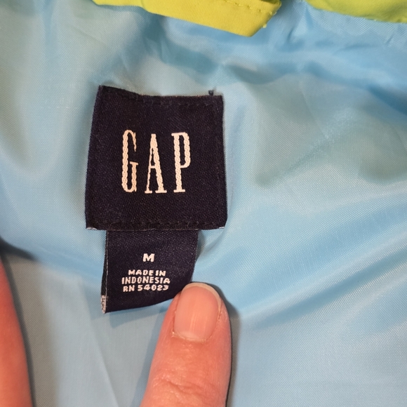 Vintage Gap Down-filled Puffer Vest Green Size M Pockets Lightweight EUC - Picture 9 of 11